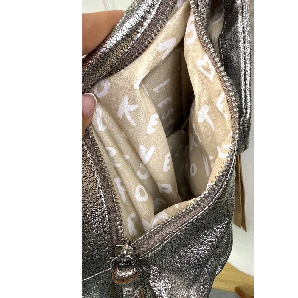 Aimee Kestenberg Fifth Avenue Pewter Pebbled Leather Convertible Shoulder Bag - Picture 7 of 12